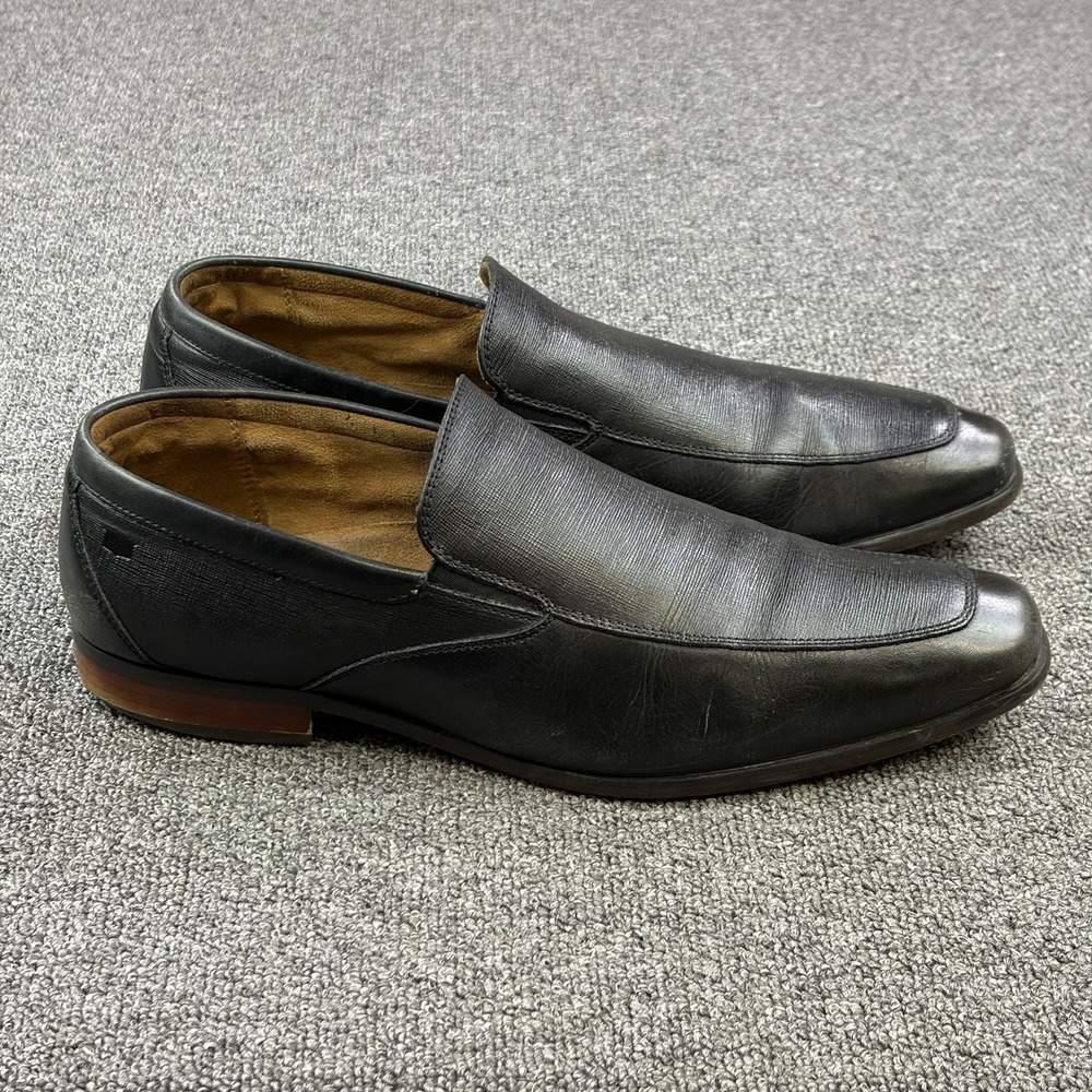 Florsheim Postino Black Leather Moc Toe Slip On Dress Loafer‎ Men's Size 12 D